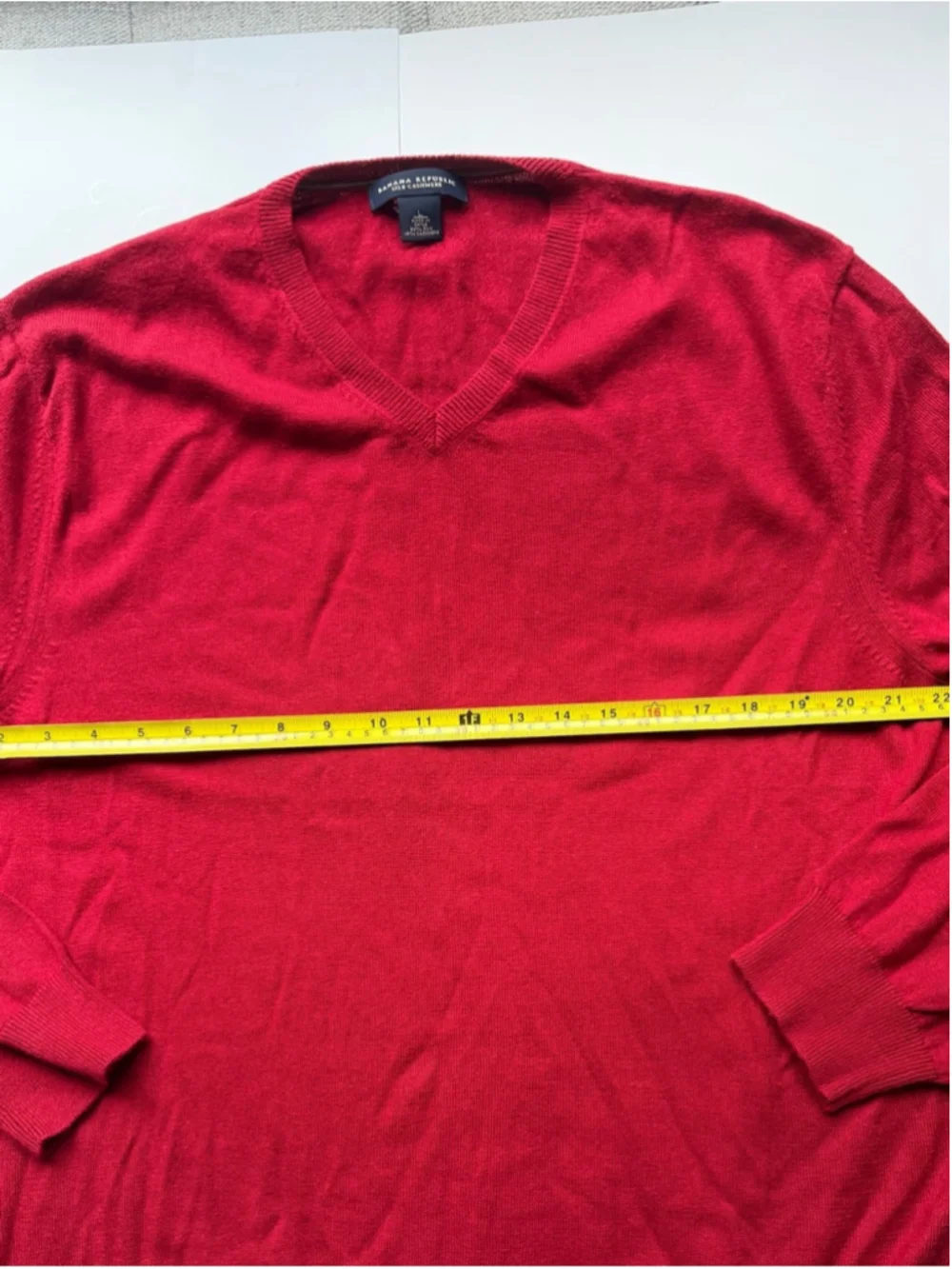 Men's Red V-Neck Sweater